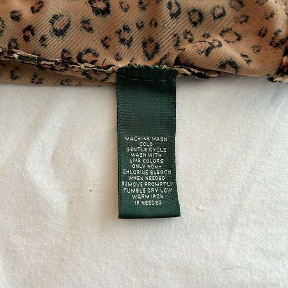 Lauren Ralph Lauren Women's 1X Velour Button Up Cheetah Shirt - Picture 9 of 10